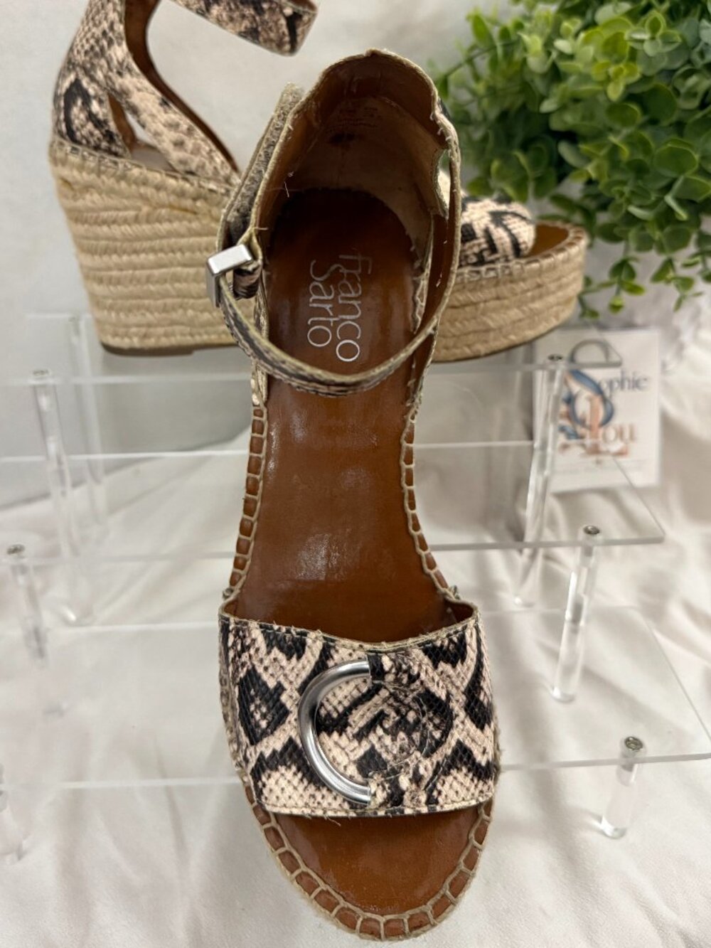 Franco Sarto Snakeskin Espadrille — Size 7